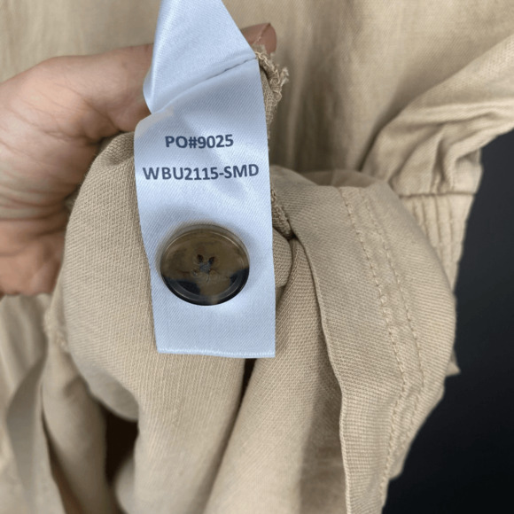 Faherty Arlie Day Romper in Summer Sand Size XL Safari Casual Linen Cotton NWT - Picture 12 of 12